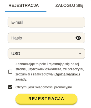 Registration at Beep Beep casino